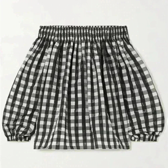 Vintage Alaïa Paris Gingham Peasant Blouse –  Smocked Checkered Top  NWT - Picture 1 of 3